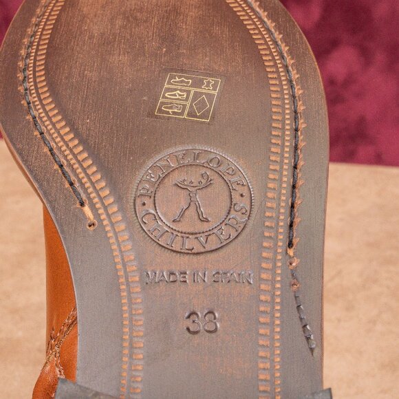 Penelope Chilvers Women Slad Tan Leather Riding Knee Boots sz 7US EUR38 - Picture 9 of 10